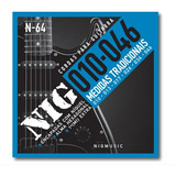 Encordoamento Cordas Nig Para Guitarra .010 Mí Extra N-64