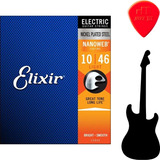 Encordoamento Elixir Nanoweb 12052 Para Guitarra 010 Light