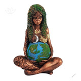 Enfeite Decorativo Estatueta Gaia Mãe Terra Em Resina Cor Decorado