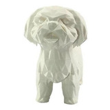 Enfeite Shitzu Low Poly Pet Dog Geométrico Decoração 3d