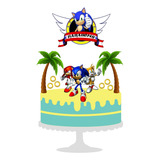 Enfeite Topo De Bolo Tema Sonic Topper Personagens