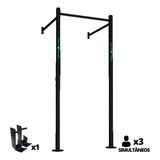 Enforce Fitness Barra Mista Parede Agachamento Crossfit Cor Preto 3kg