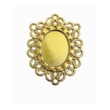 Entremeio Oval 4 2cm P personalizar C adesivo 10pçs Dourado