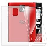 Esacmot Capa Transparente Compatível Com Blackberry Passport Q30 + [2 Unidades] Protetor De Tela De Vidro Temperado, Capa à Prova De Choque Para Blackberry Passport Q30 (4,5 Polegadas)