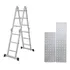 Escada Articulada De Aluminio 12 Degraus 3,32 Metros + Plataforma Multifuncional Cor Cinza Garden Life