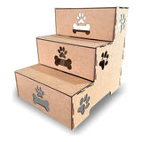 Escada Pet P Cama Madeira 3 Degraus P Cachorro E Gato 45cm Cor Marrom claro