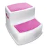 Escadinha 2 Degraus Branca E Rosa
