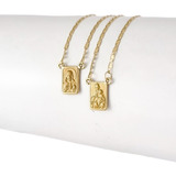 Escapulário Masculino Piastrine 1.3 80 Cm Dupla Fac Ouro 18k