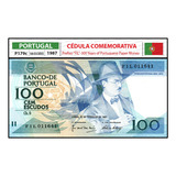 Escassa Portugal 100 Escudos 1987 P179c Fe Comemorativa Fil