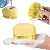 Escova De Banho E Lava Pelo De Pet Silicone Com Dispenser Para Shampoo E Sabonete Banho Cachorro Gato Cores Variadas Alpha Domus