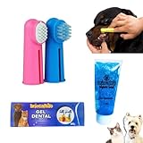 Escova De Dente Para Pet Dedeiras Gel Dental Kit Higiene Bucal Cachorro