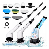 Escova De Limpeza Elétrica Multiuso Rotatória Magica Limpa Canto Friso Banheiro Cozinhha Esfregão Mop 9 Em 1 Bivolt