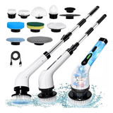 Escova De Limpeza Elétrica Multiuso Rotatória Magica Limpa Canto Friso Banheiro Cozinhha Esfregão Mop 9 Em 1 Bivolt Tippi