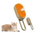 Escova De Vapor Massageadora Macia Para Cães E Gatos 3 Em 1 Com Alça Bege