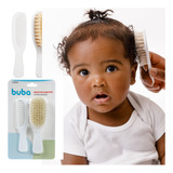 Escova E Pente De Cabelo Bebê Infantil Cerdas Naturais Buba