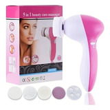 Escova Facial 5 Em 1 Esponja Esfoliante Limpeza Reduz Rugas Cor Rosa chiclete