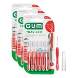 Escova Interdental Fina Vermelha Gum   3 Cartelas