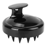 Escova Massageadora Couro Cabeludo Anti Caspa Silicone Macio Cor Preto