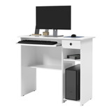 Escrivaninha Ej Móveis Mesa De Computador Viena Mdp De 900mm X 765mm X 400mm Branco Pintura Uv