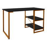 Escrivaninha Steel Mobile Star Mdf De 120cm X 74cm X 45cm Preto/bronze