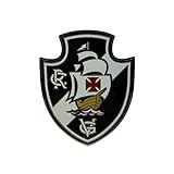 Escudo Do Vasco Da Gama Decorativo Em Metal Futpin - Oficial 10x8 Cm - Preto - Pin - Pin De Mesa - Unissex