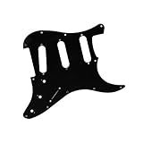 Escudo Dolphin 1726 Preto Com 1 Camada Com Aberturas SSS Para Guitarra Stratocaster