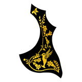 Escudo Floral Dourado Adesivo Autocolante Para Violão Folk