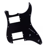Escudo Hh Guitarra Stratocaster Preto Com Parafusos Desenho Liso