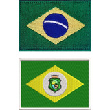 Escudo Kit 2pç Bandeira Brasil Ceará Moto P/ Macacão Ban109