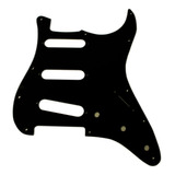 Escudo P/ Guitarra Stratocaster Sss All Black 0730 - Ronsani