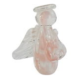 Escultura Anjo De Murano Cristais Labone - Bibelô Rosa