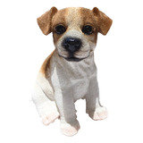 Escultura Cachorro Russell Terrier Filhote Decorativo Resina