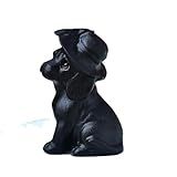 Escultura De Cão Obsidiana Preta Natural Esculpida à Mão Coleção De Artesanato Animal Fofo Poodle Estátua Em Miniatura Ornamento Para Casa Mesa De Areia Quarto Infantil Micro Decoração De Paisagem