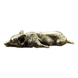 Escultura De Cobre Mini Welsh Corgi Dog 3,2x1,2x0,6inch Para