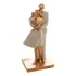 Escultura Decorativa Casal Com Filho Enfeite Família Mãe Pai Cor Dourado
