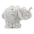 Escultura Elefante Indiano Branco 6 Cm Em Resina
