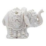 Escultura Elefante Indiano Branco