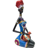 Escultura Mulher Africana Sentada