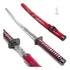 Espada Japonesa Katana Wakizashi Aço Ryuhaku Vermelha+ Óleo