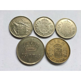 Espanha- 5, 25 E 100 Pesetas 57,75,83 E 1984 Frete Grátis