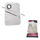 Espátula   Placa Aço Inox Maquiagem Profissional   Macrilan