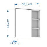 Espelheira Para Banheiro Treviso 56cm Mgm Cor Cafe