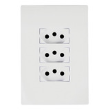 Espelho 4x2 Com Tomada Tripla 10a Monobloco Bivolt I9 Ilumi