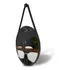 Espelho Adnet Redondo Grande 60cm Com Alça Em Couro Ecológico Preto Eddias Sala Quarto Banheiro Hall Decoração Suporte Parede Pino