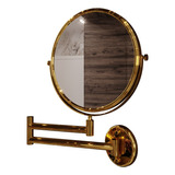 Espelho Articulado 1 5x Aumento 20cm Gold Dourado Italy Line