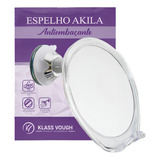 Espelho Aumento Zoom 1x Anti Embaçante Banheiro C  Ventosa Moldura Branco