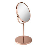 Espelho De Aumento Com Base Mimo Style Redondo Bronze