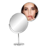 Espelho De Mesa Aumento 5x Zoom Maquiagem Ótica Giratório