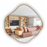 Espelho Orgânico Com Borda Decorativo Moldura Em Madeira G