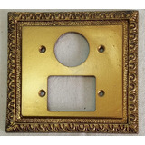 Espelho Ouro 4x4 P/3 Interruptor +1 Tomada Redonda Antiga